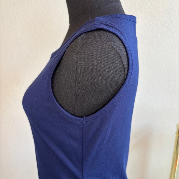 BTFBM‎ Size S Ruched Bodycon Dress Sleeveless Tank Style Navy Blue Mini Casual - Picture 12 of 16